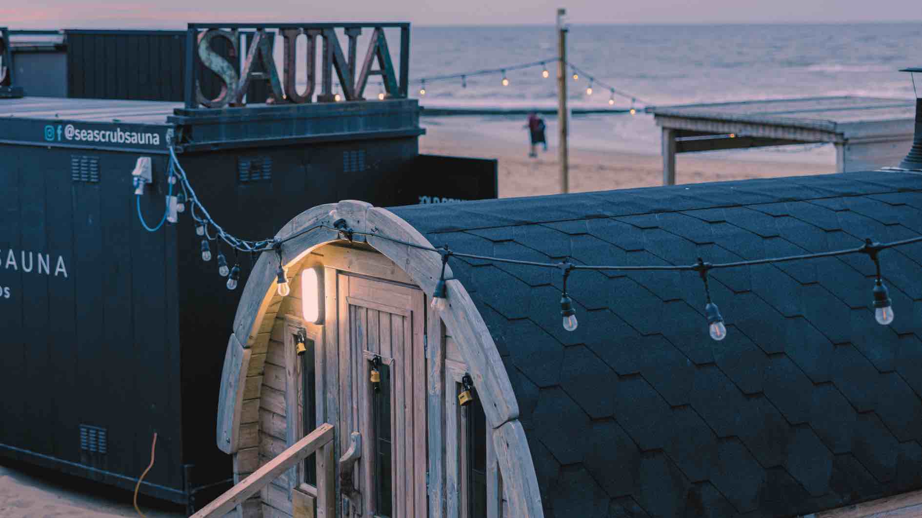 Sea Scrub Sauna on the harbourside in Whitstable, Kent